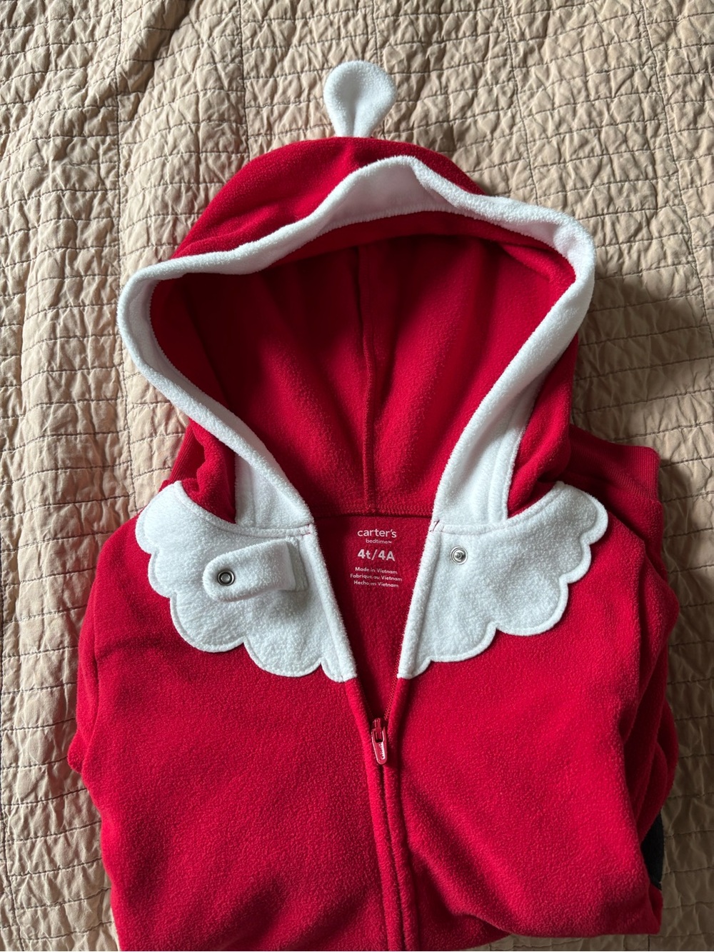 Carter's Red Santa Hooded Onesie with Printed Belt - Picture 5 of 5